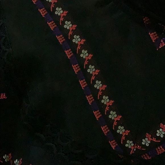 NWT Sandro Sibel Floral Jacquard Mini Dress Lace Mock Neck Metallic - Picture 5 of 5